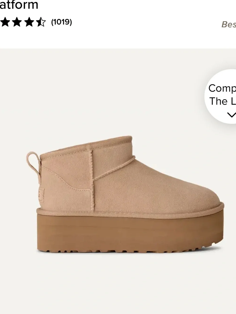 UGG Platform Mini Boot in Chestnut Tan